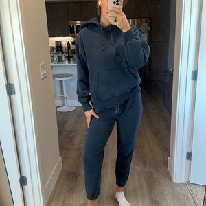 Aritzia TNA Navy Sweat Set